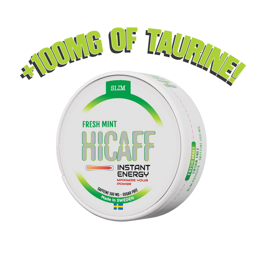 HICAFF - Fresh Mint flavoured Caffeine & Taurine Pouches - 100mg