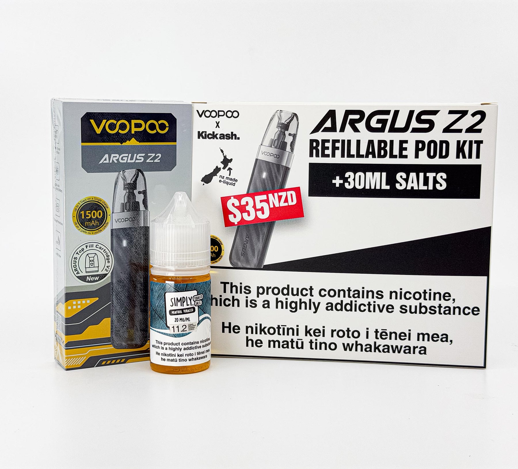 Argus Z2 Refillable Pod Kit - Simply Menthol Tobacco Salts