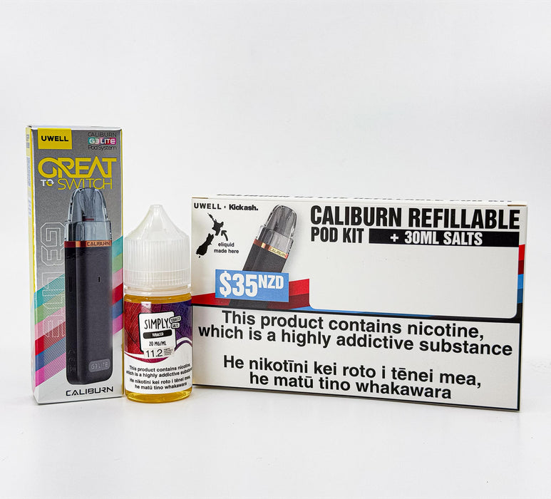 Caliburn G3 Lite Refillable Pod Kit - Simply Tobacco Salts