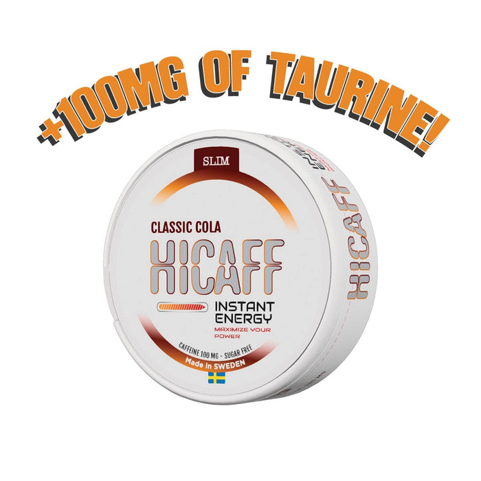 HICAFF - Classic Cola flavoured Caffeine & Taurine Pouches - 100mg - Vapoureyes