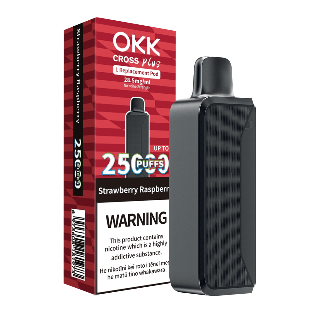 OKK Plus Single Pod 25000 Puffs - Strawberry Raspberry - Vapoureyes